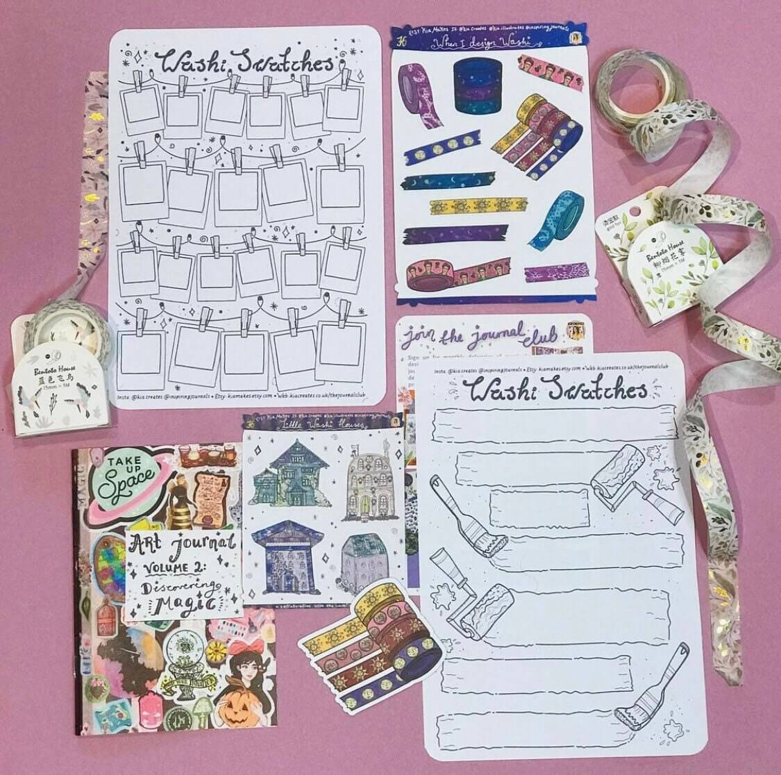 Washi Swatch Printables | Washi Tape Swatches • Kia Creates