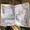 Art journal spread made with clock sticker sheet and time quotes sticker sheet - By Kia Creates