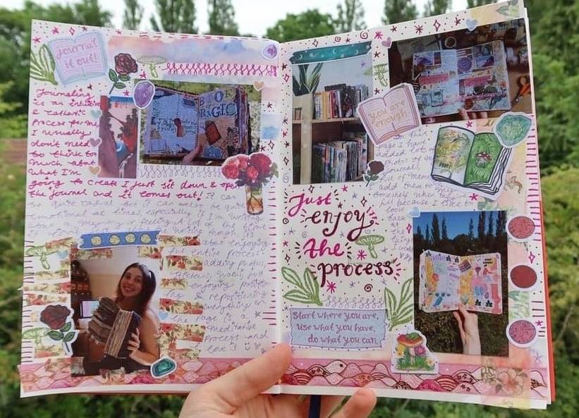 Enjoy the process - Art Journal Spread by Kia Marie Hunt