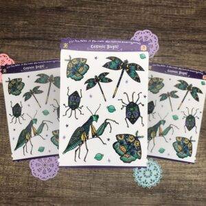 Cosmic Bug Stickers by Kia Creates