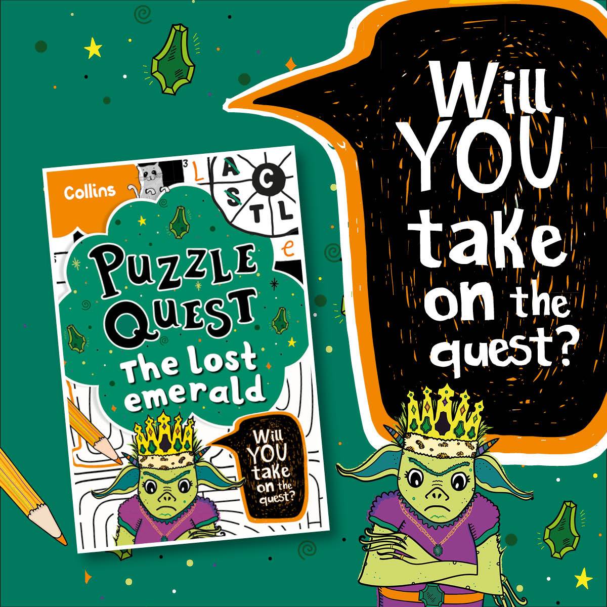 Puzzle Quest 2022 Titles - Secret Island - The Magician's Library - The Lost Emerald - by Kia Marie Hunt and Collins Kids