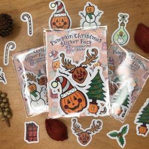 Pumpkin Christmas Clear Sticker Pack