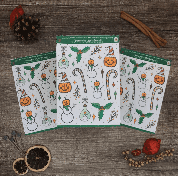 Pumpkin Christmas Stickers - Spookmas Sticker Sheet by Kia Creates