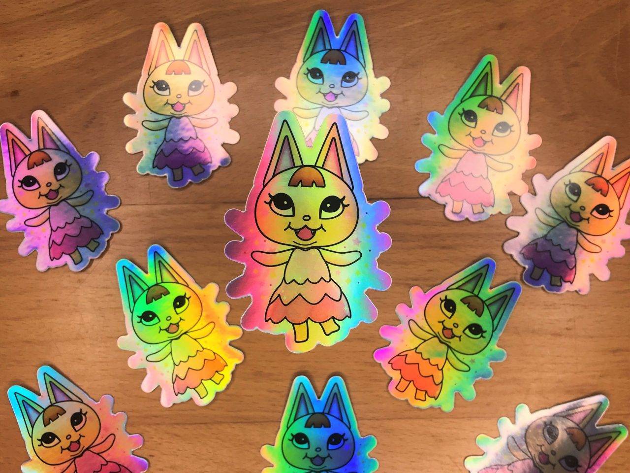 Merry ACNH Holographic Cat Sticker • Kia Creates