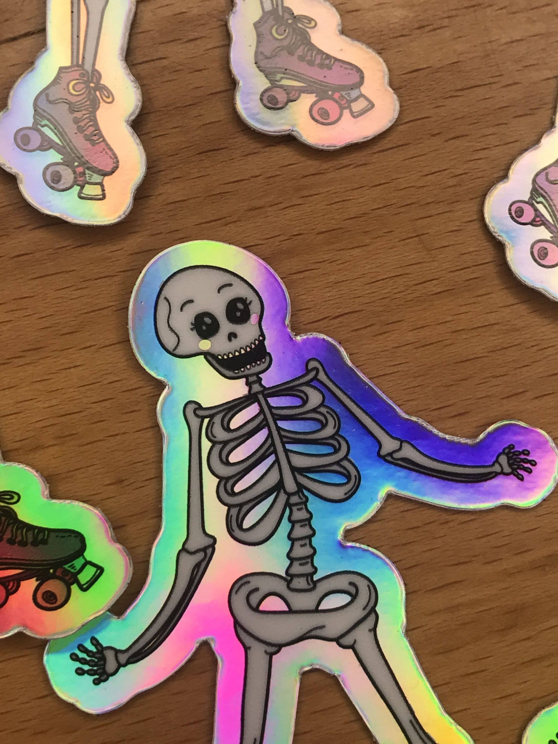 Skating Skeleton Sticker Kia Creates (1)