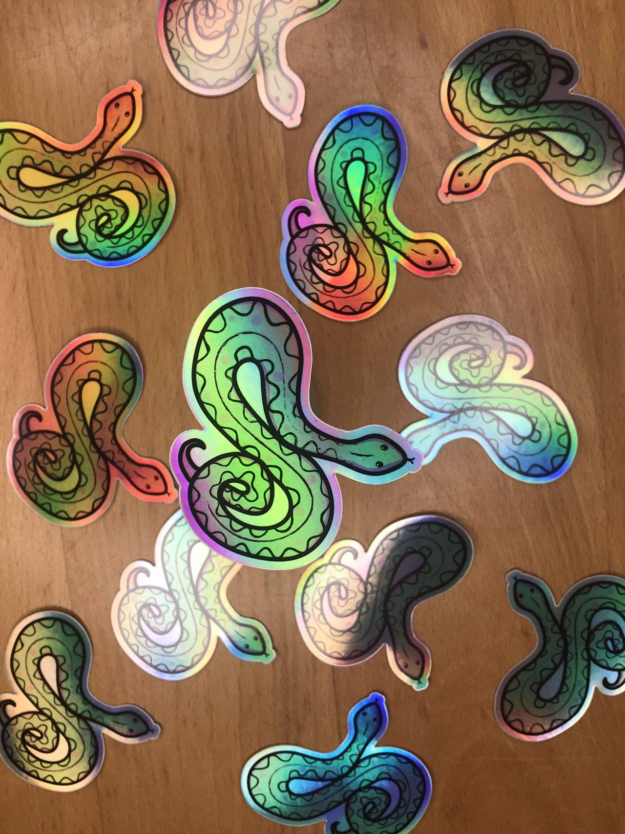 Holographic Snake Sticker • Shiny Snake Sticker • Kia Creates