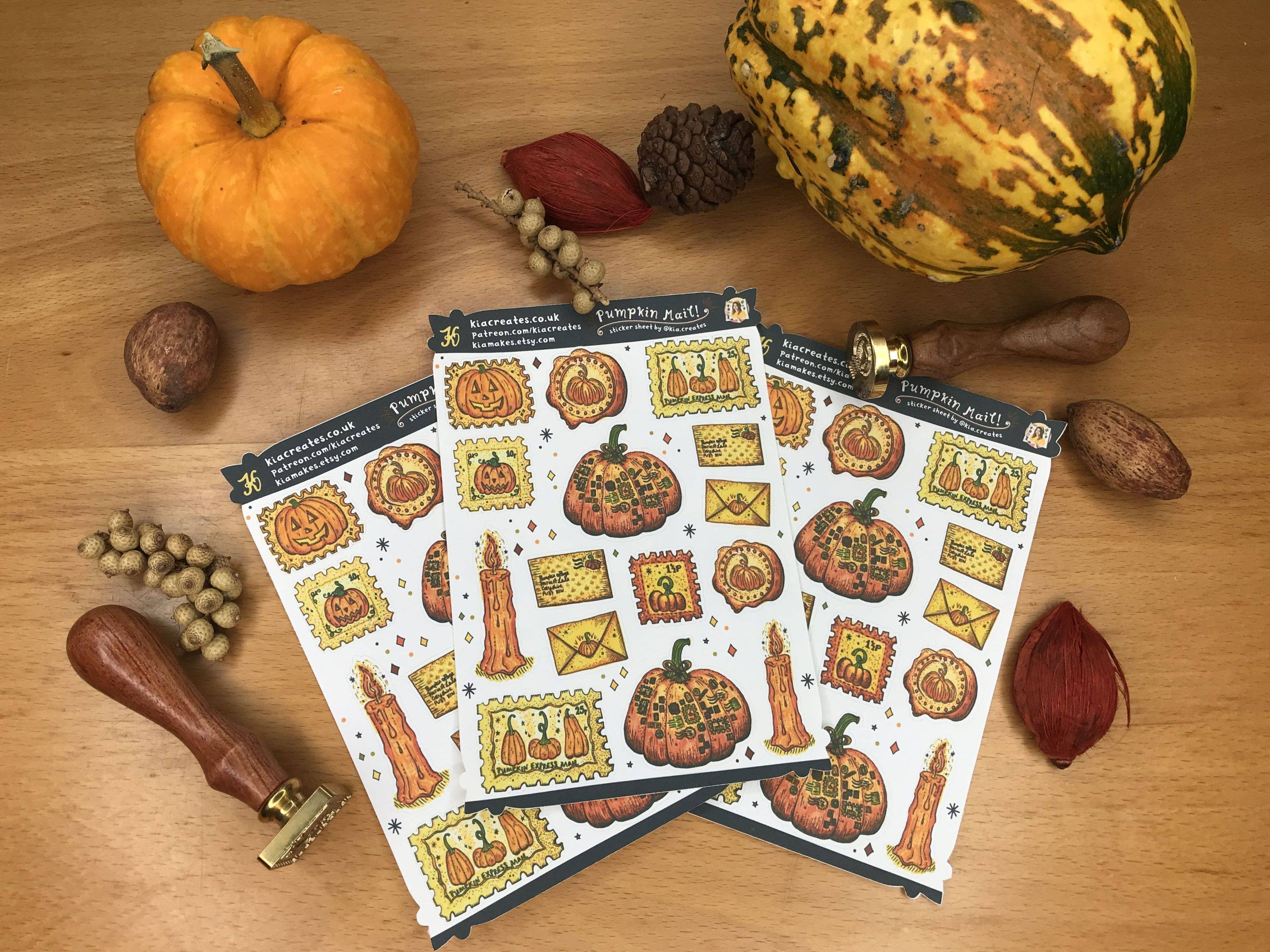 Pumpkin Mail Stickers by Kia Creates Fall Pumpkin Stickers