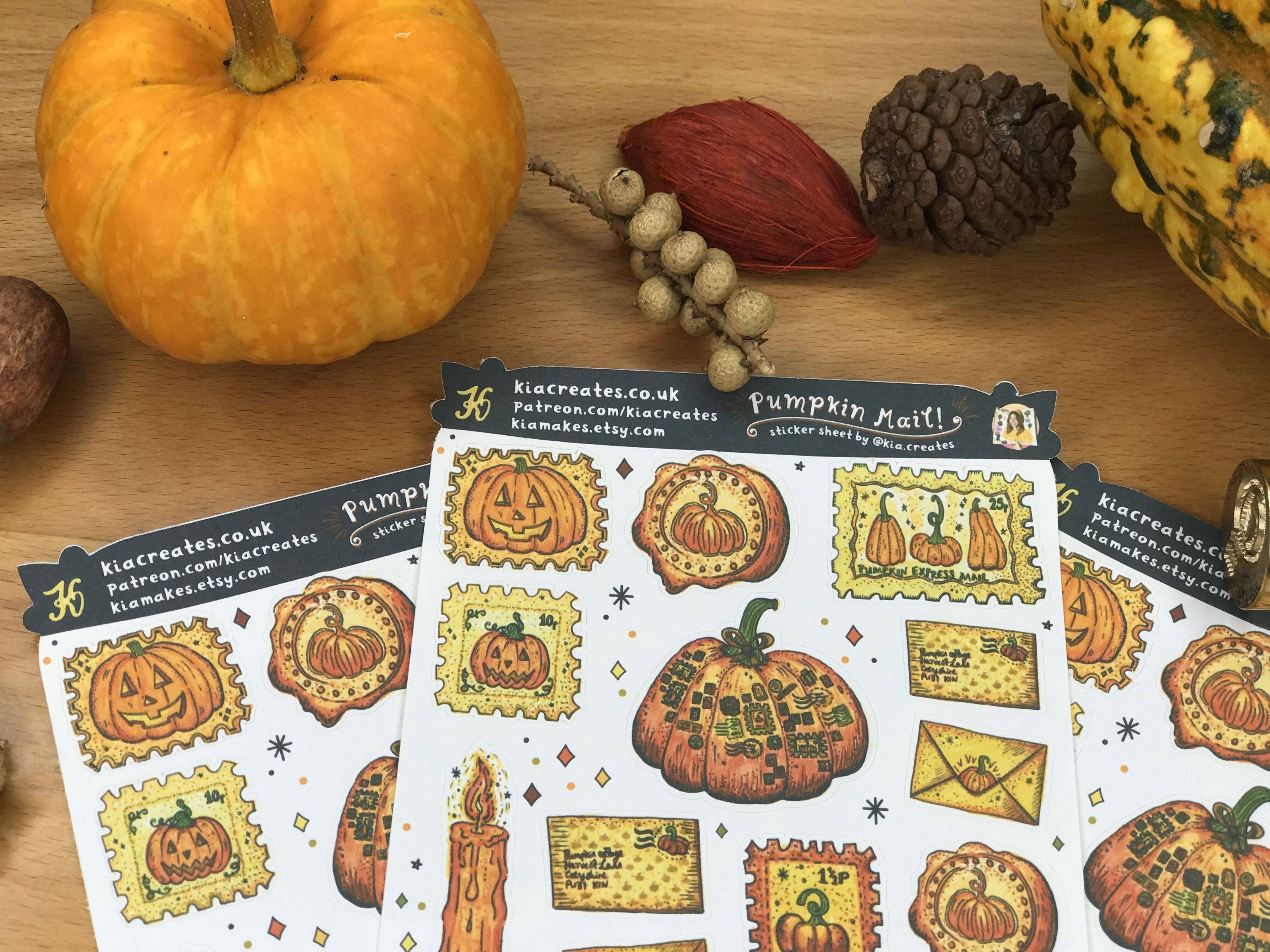 Pumpkin Mail Stickers by Kia Creates Fall Pumpkin Stickers