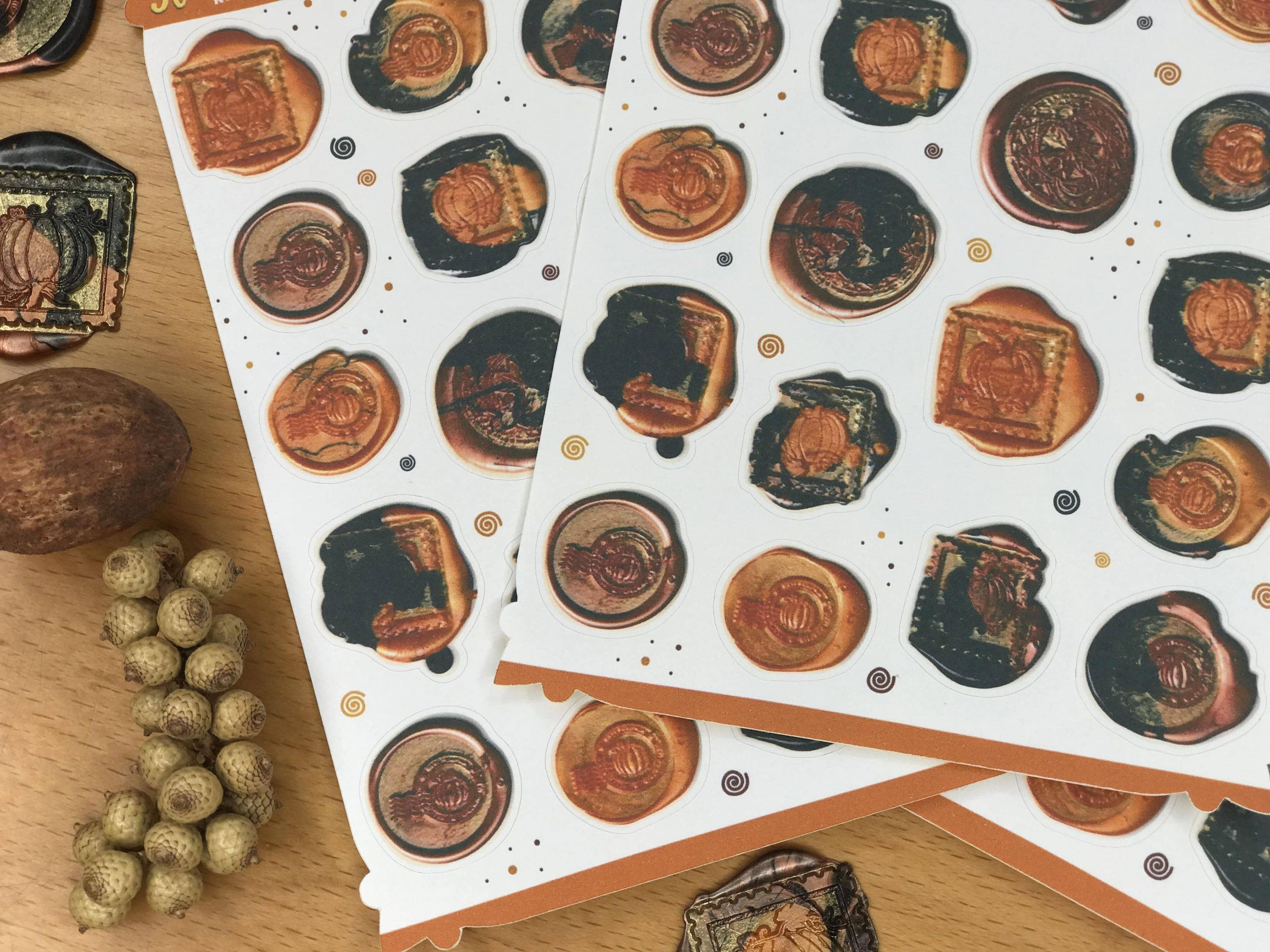 Pumpkin Wax Seal Stickers by Kia Creates Pumpkin Post Sticker Sheet