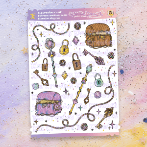 Dreamy Treasure Stickers | Jewels, Gems, Crystals and Treasure Chests Decorative Stickers