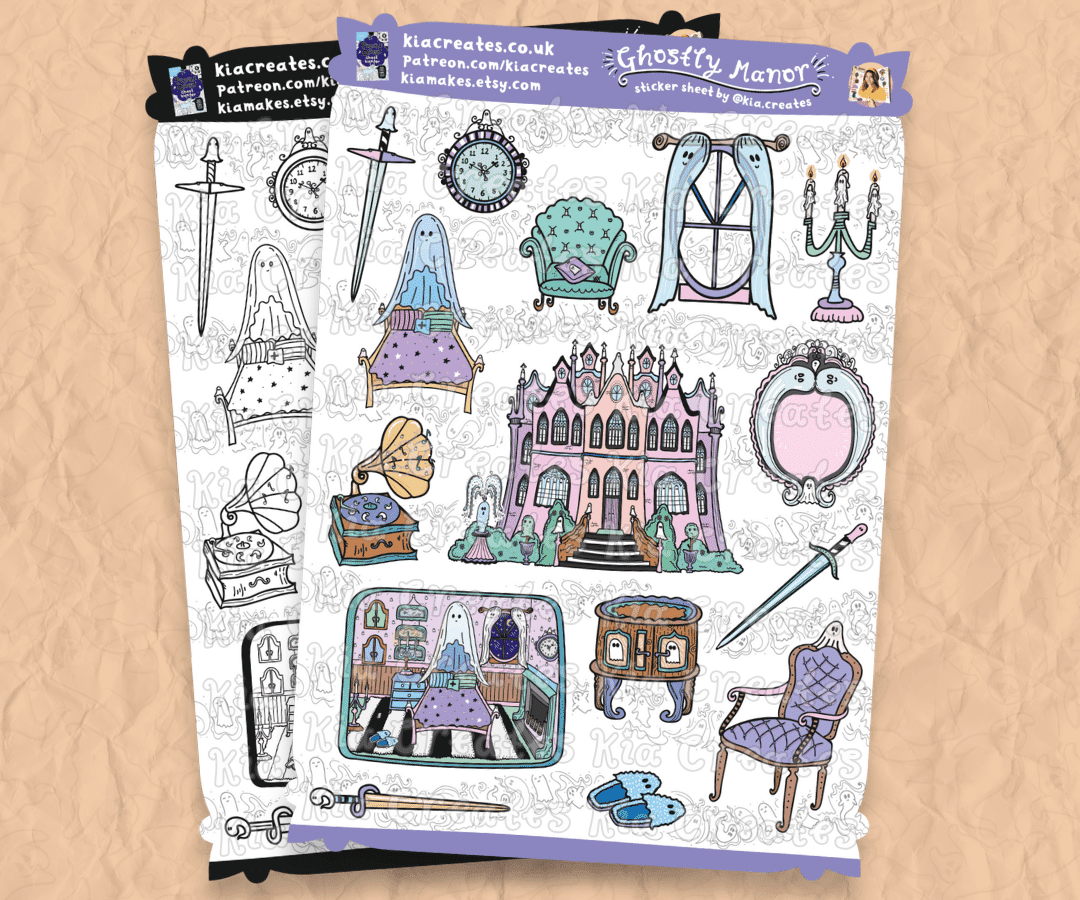 Cute Halloween Haunted Mansion Stickers