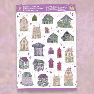 Fairytale Homes Stickers | Magical little houses decorative sticker sheet by Kia Creates