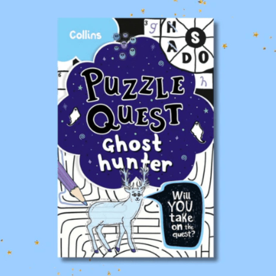Puzzle Quest Ghost Hunter spooky puzzle book for kids by Kia Marie Hunt