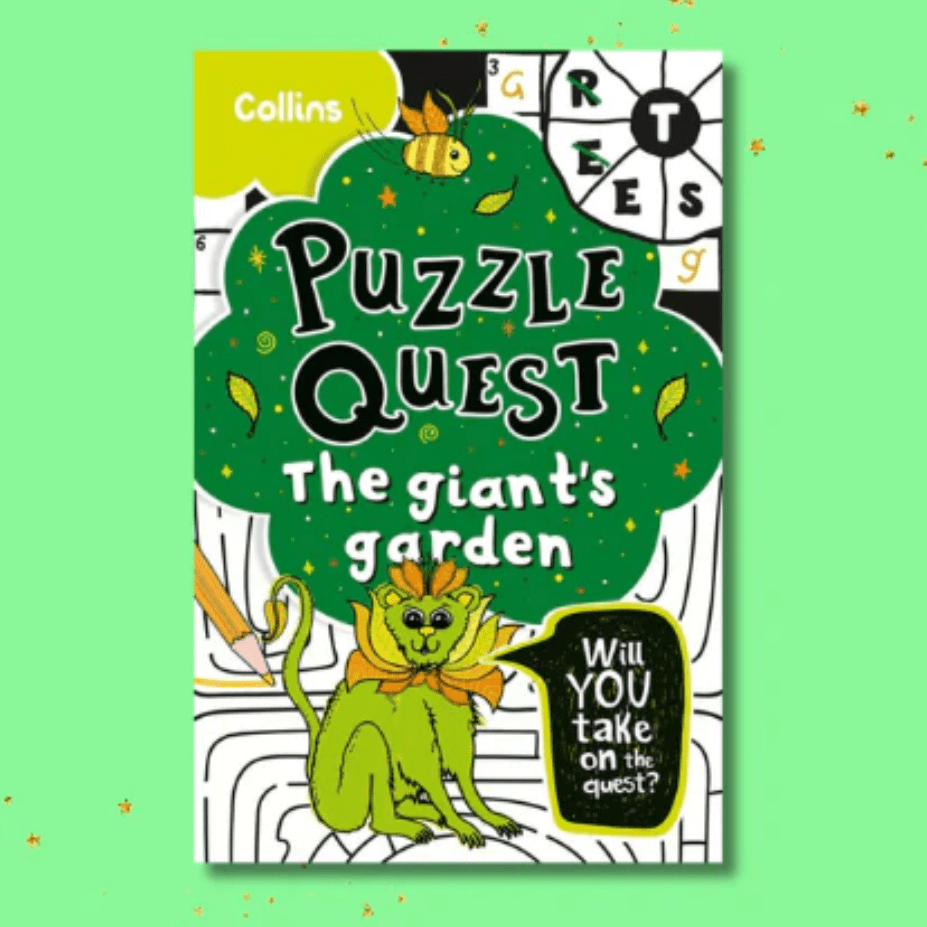Puzzle Quest Giant's Garden Eco-friendly puzzle book for kids by Kia Marie Hunt
