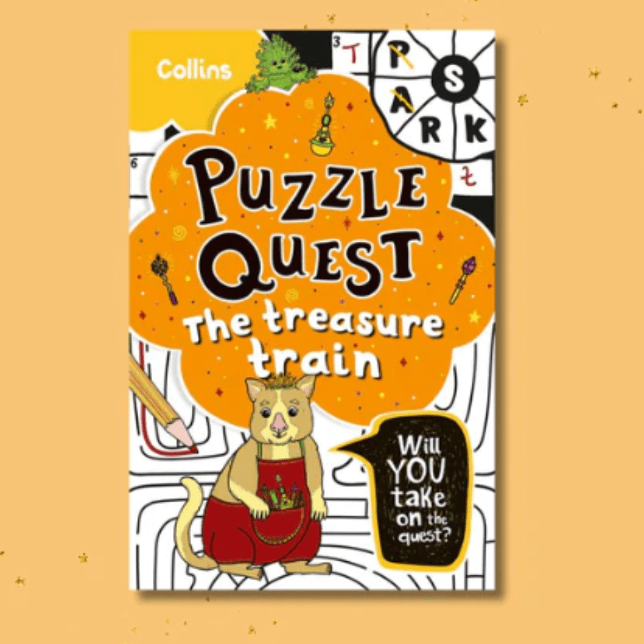Puzzle Quest Treasure Train fun puzzle book for kids by Kia Marie Hunt