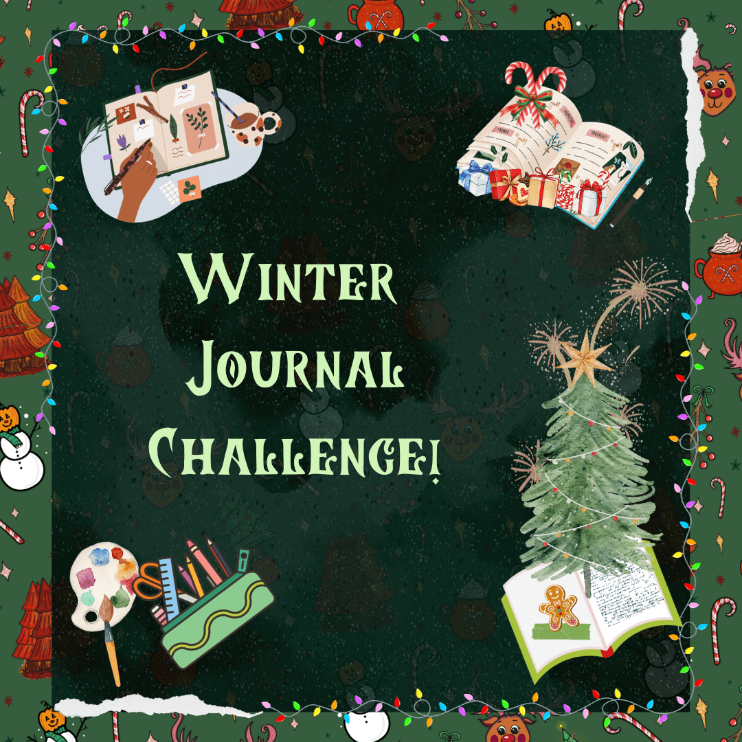 Winter Journal Challenge - Daily December Journal Prompts - Christmas journal challenge by Kia Creates -