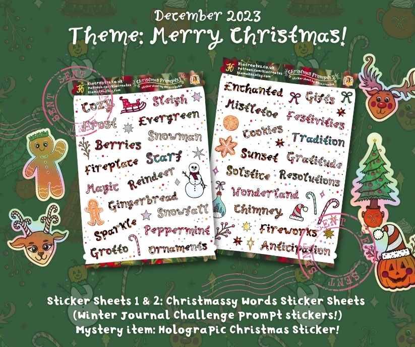 Christmas themed sticker subscription kit - join the Journal Club by Kia Creates for monthly happy mail (8)
