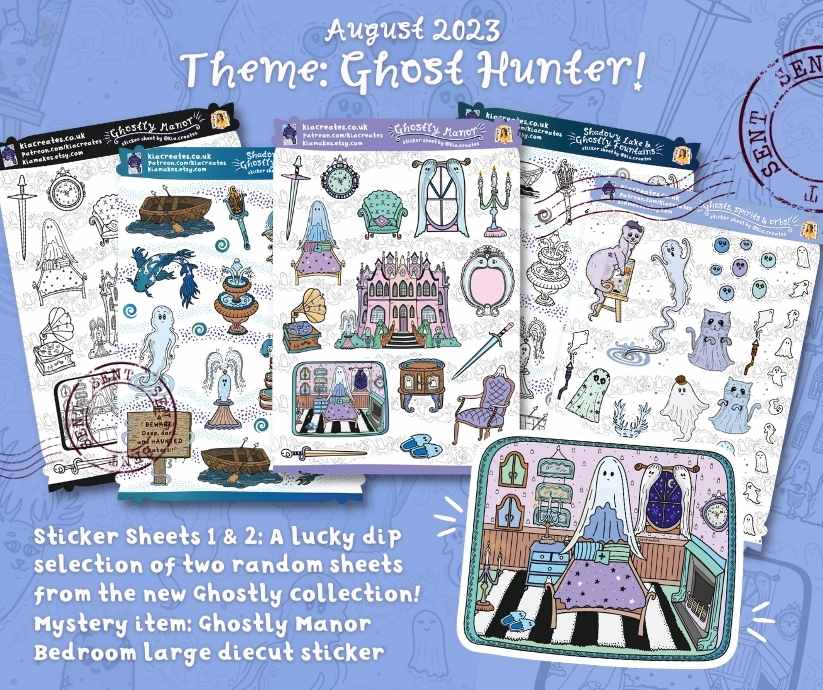 Ghost themed sticker subscription kit - join the Journal Club by Kia Creates for monthly happy mail (5)