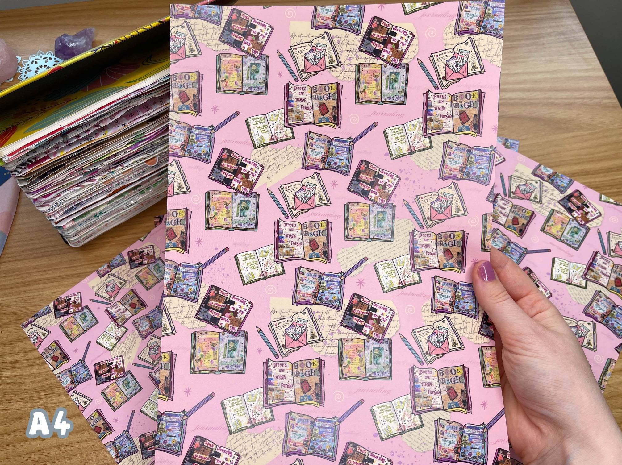 Journals and Books Patterned Paper | Craft paper for book lovers and journal addicts