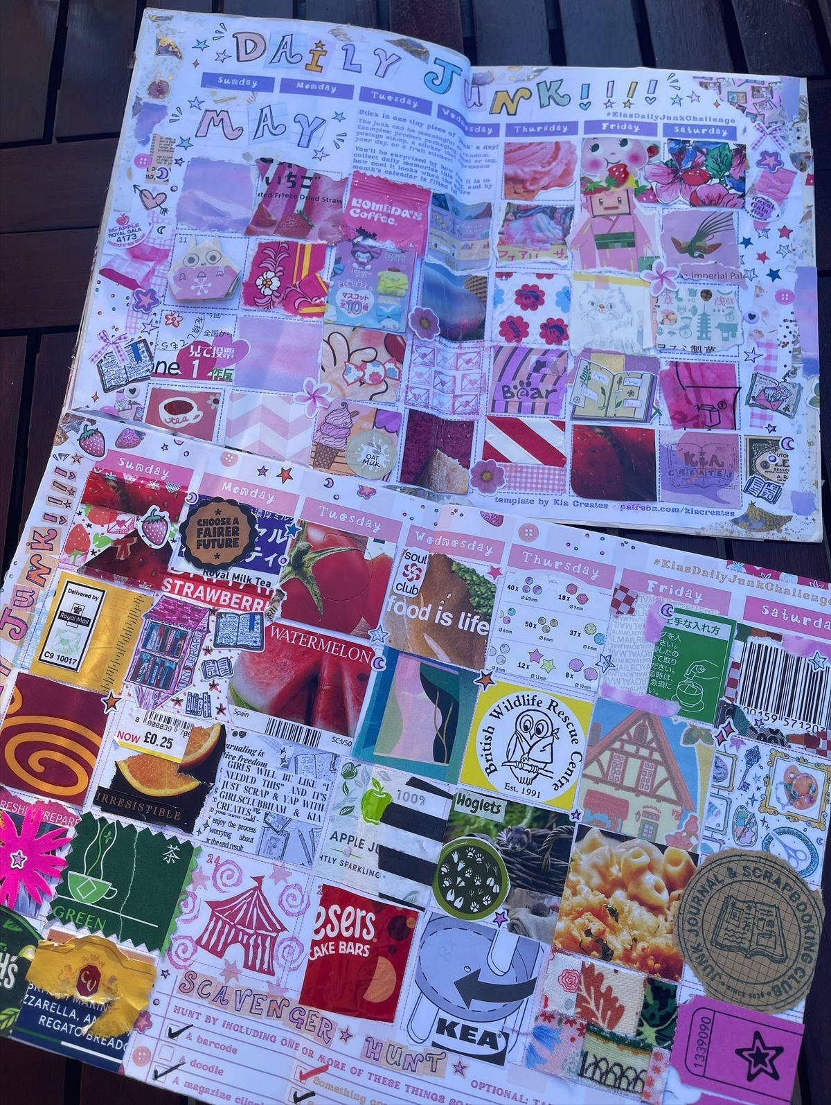 Daily Junk Journal Calendar template by Kia Creates Daily Junk Journal Calendar template by Kia Creates