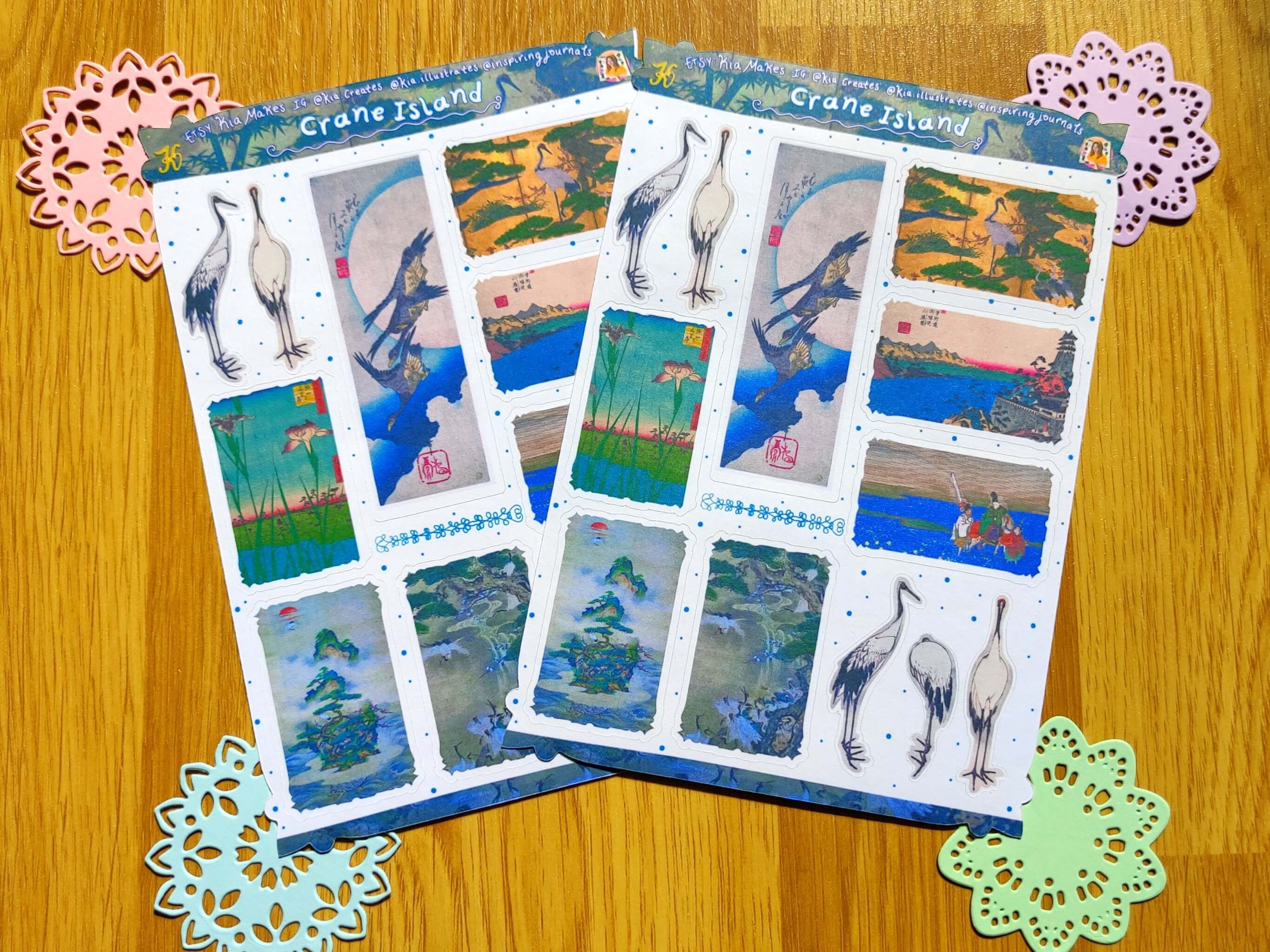 Japanese Sticker Sheets Crane Island