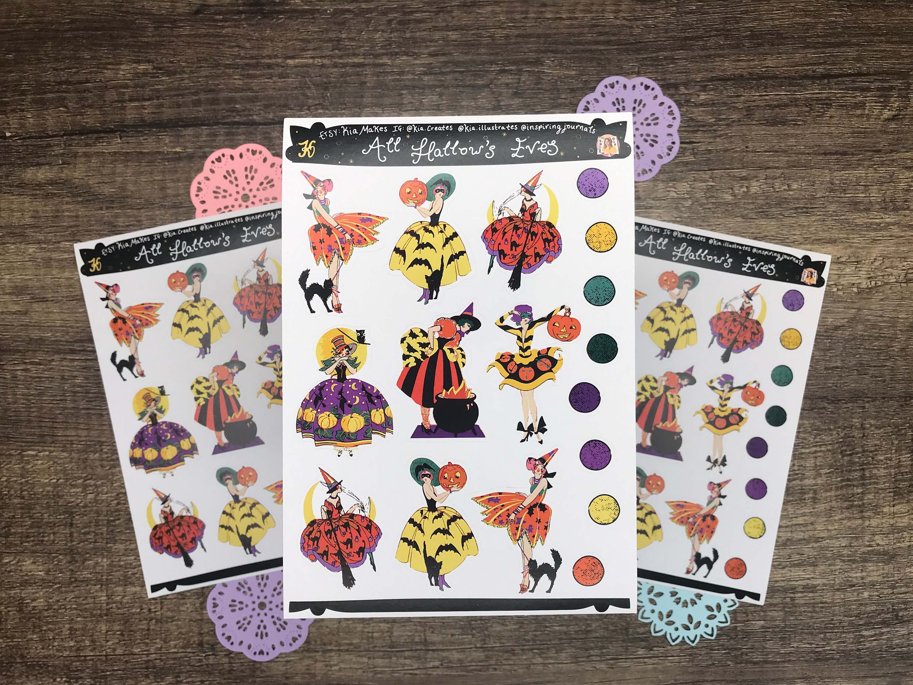 Halloween Witches Stickers Sheet