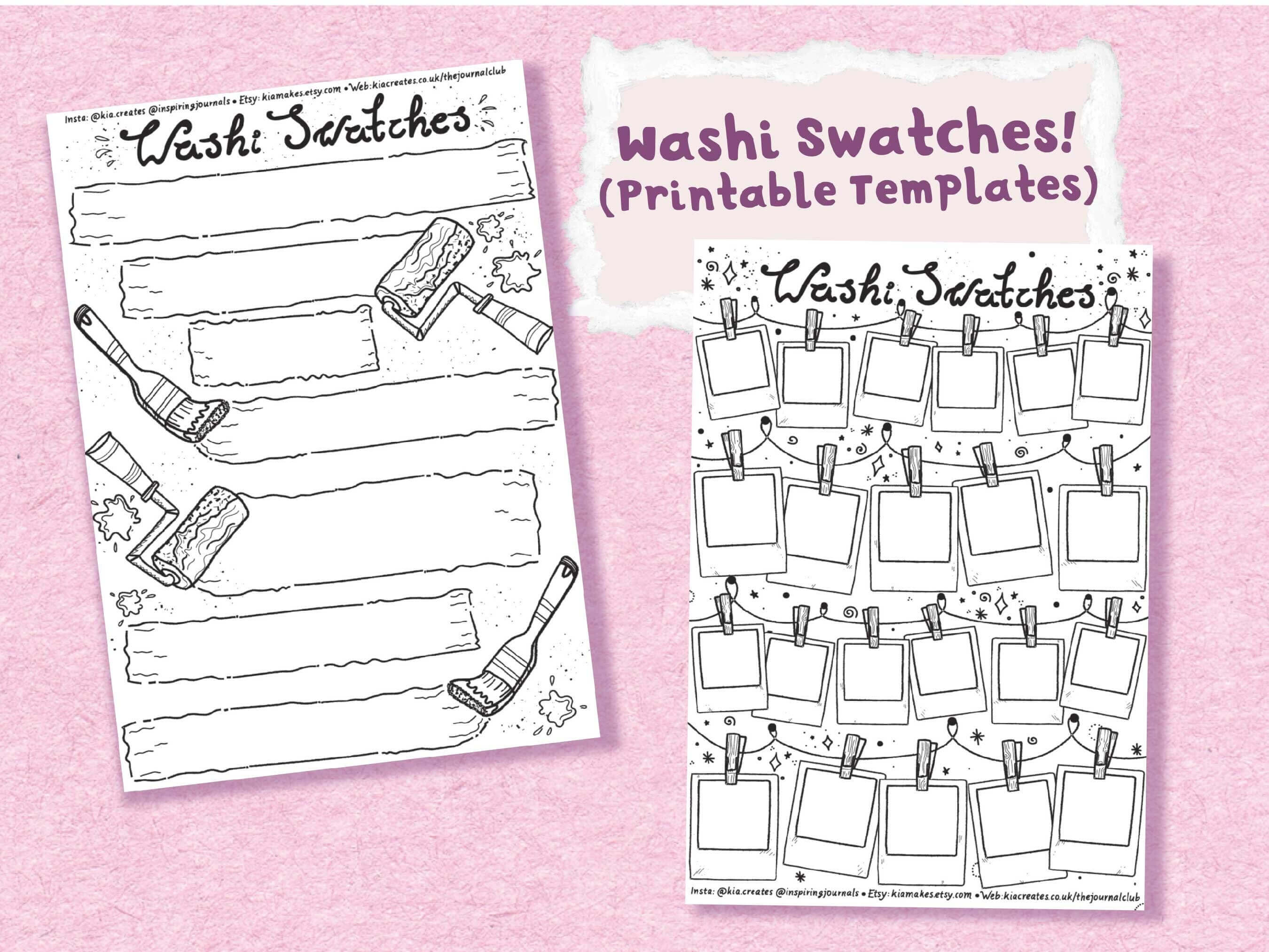 Washi swatch printables by Kia Creates