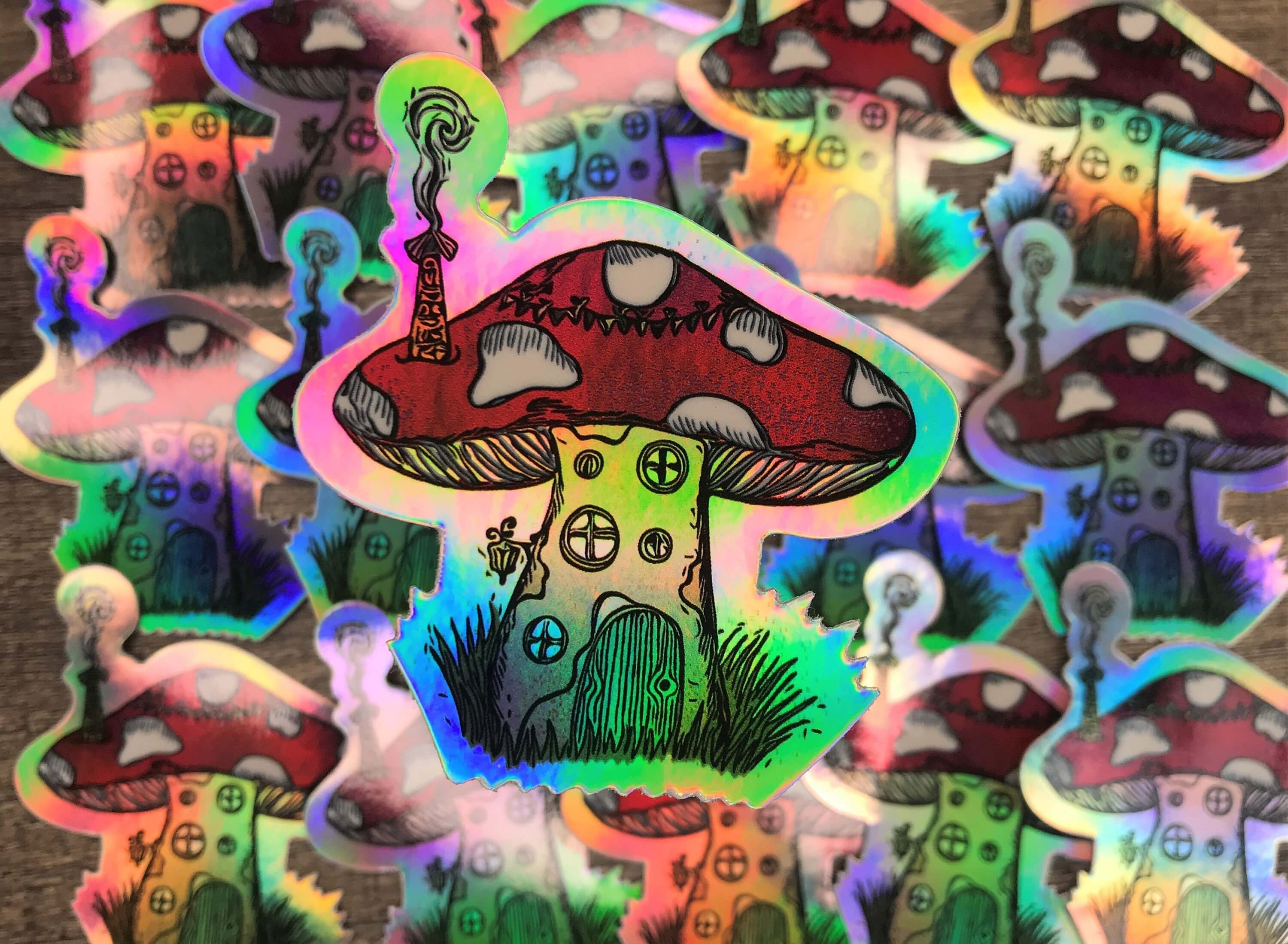 Mushroom Cottage Sticker