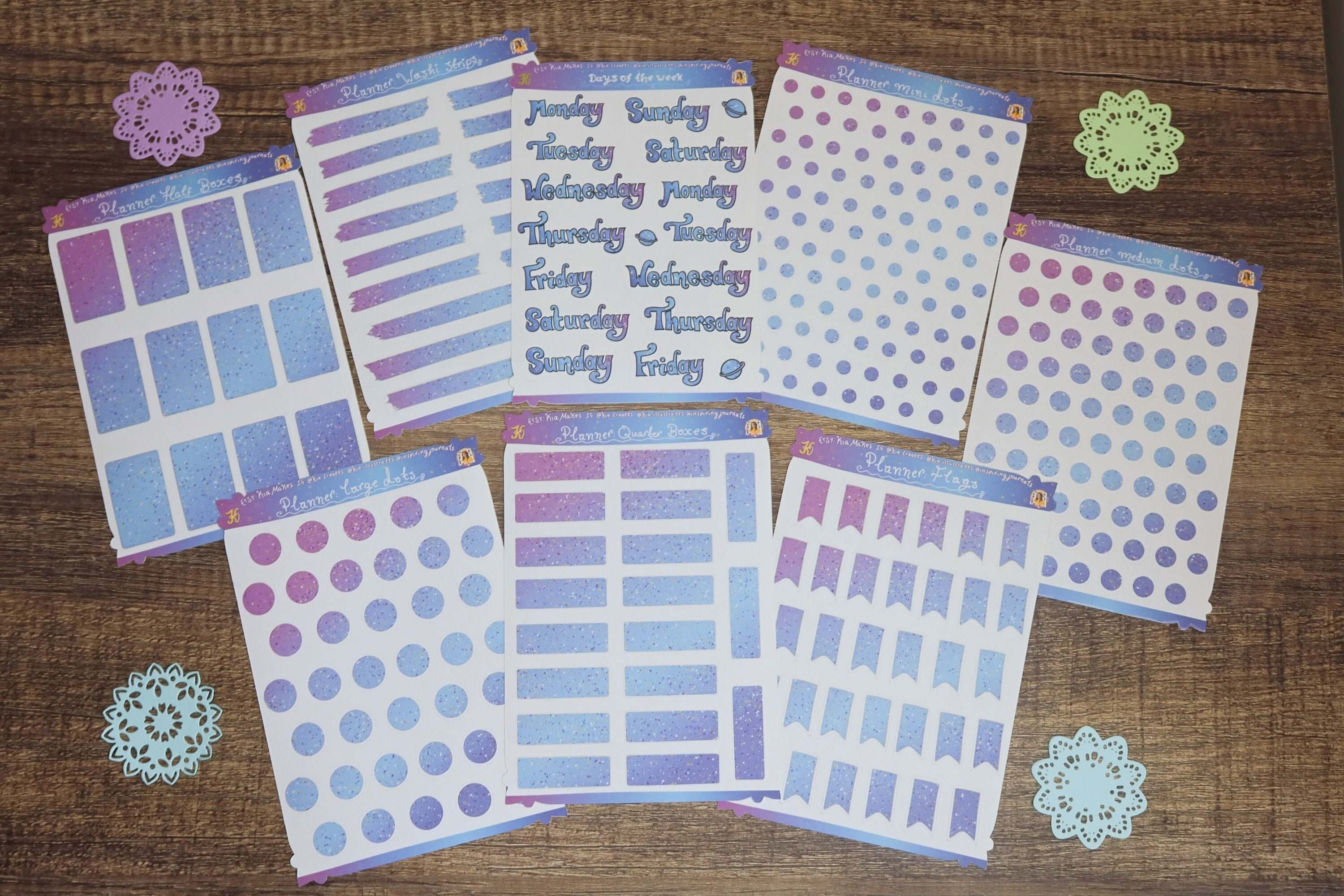 Planner stickers bundle - Galaxy purple