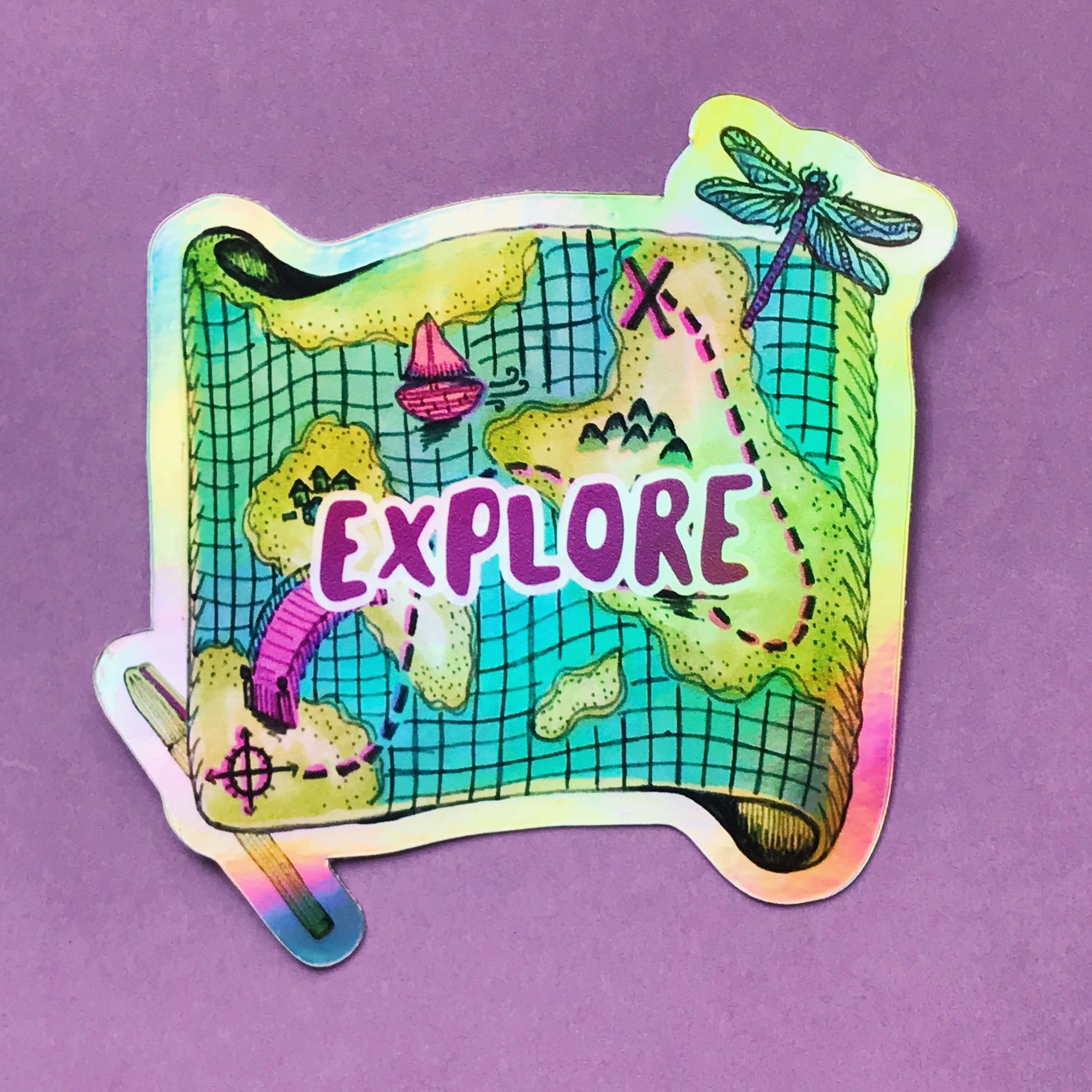 Holographic Map Sticker
