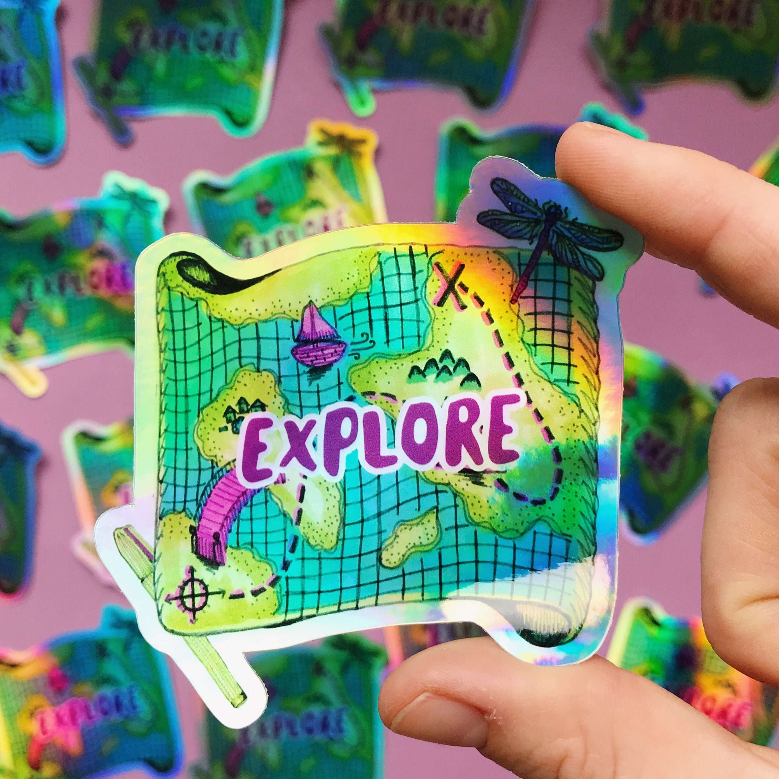 Holographic Map Sticker