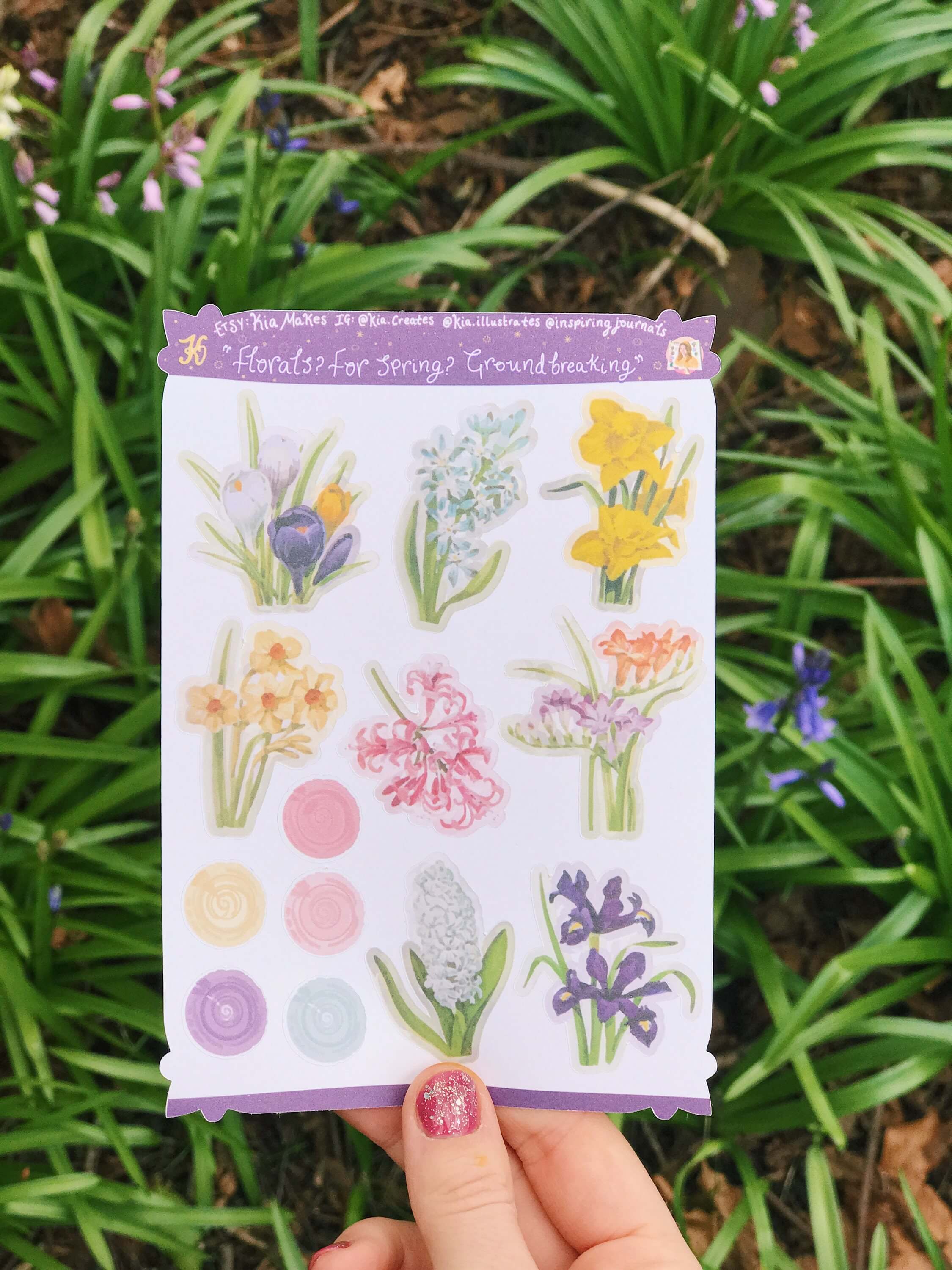 Spring floral planner stickers